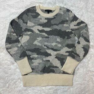 Banana Republic Sweater Camo Grey Size Small Cotton Wool Mohair
